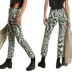 NWT Pacsun Black and White Printed Mom Jeans Size 22 XXS